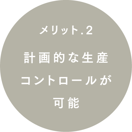 計画的な生産コントロールが可能